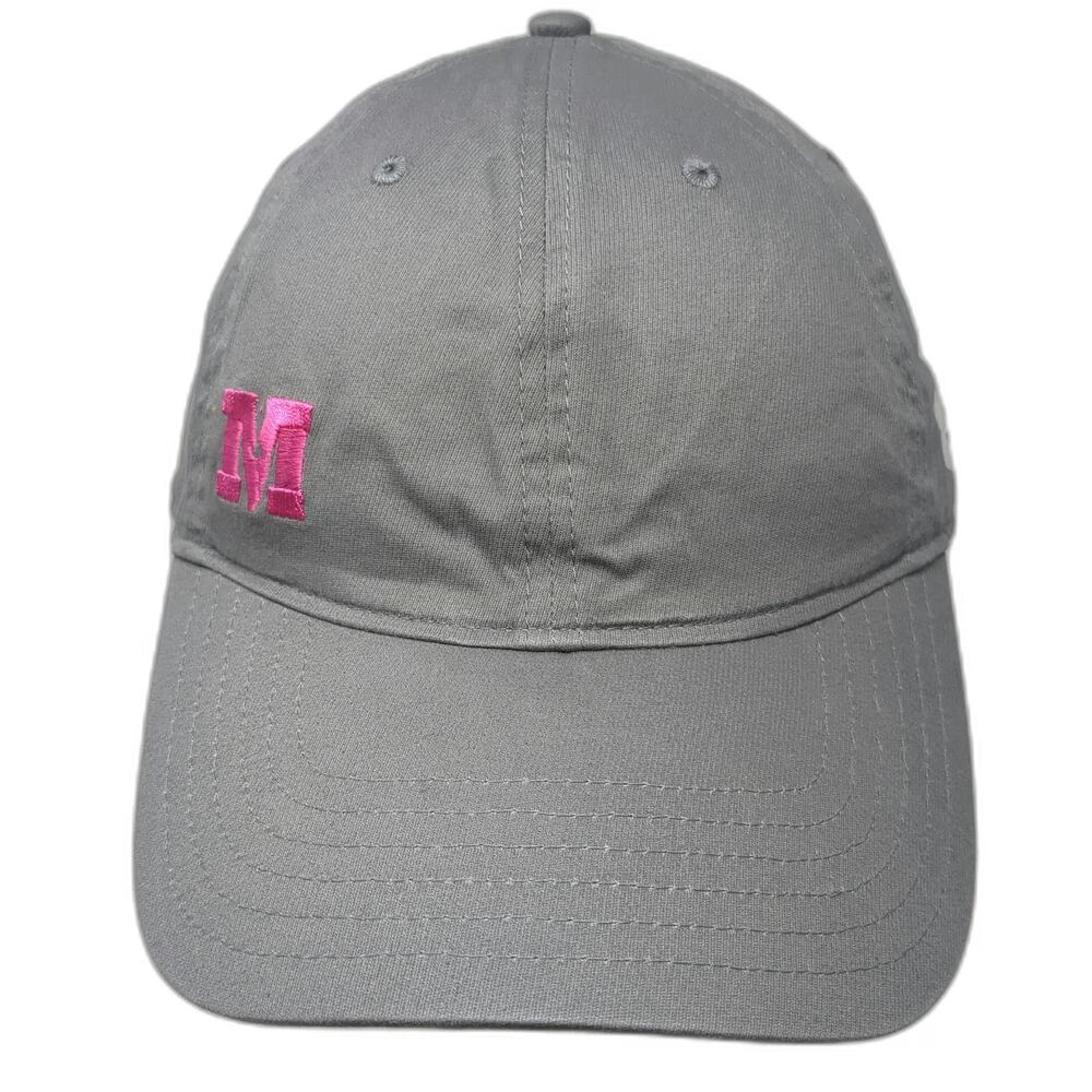 Under Armour Baseball Cap Gray One Size Pink M Logo Slideback Cotton Twill hat